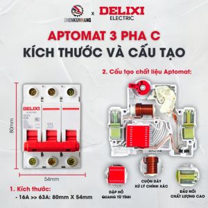 Aptomat MCB DELIXI DZ47s 3P 63A Chính Hãng