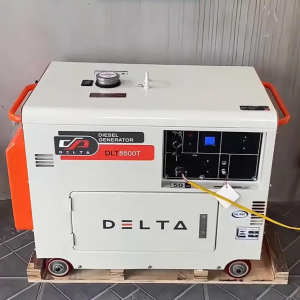Máy phát điện động cơ Diesel, xoay chiều, một pha, c/suất: 7kW. Đ/ áp: 220V/50Hz.Model: DLT8500T. Hiệu: DELTA /发电机 /DLT8500T/单相220V，电启动